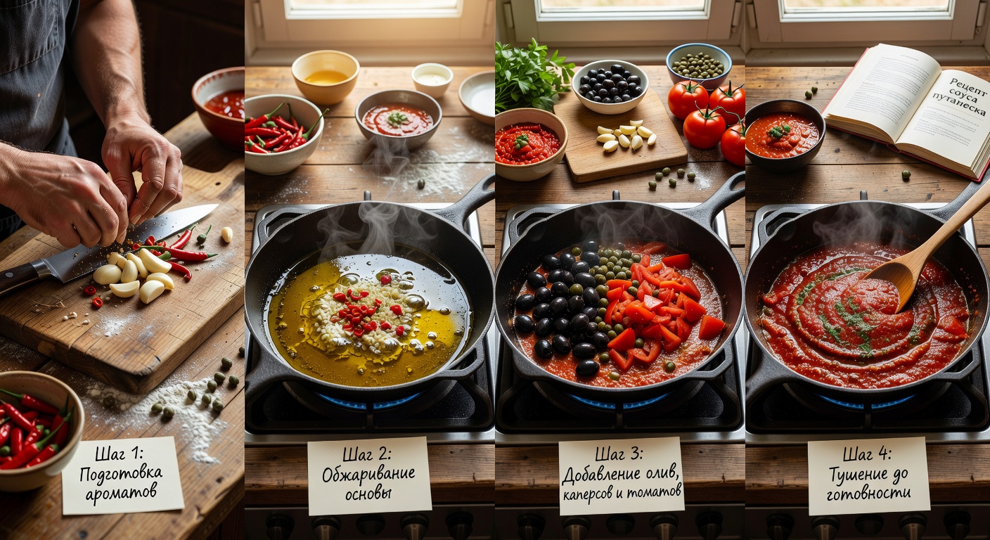 Процесс приготовления Соус путанеска