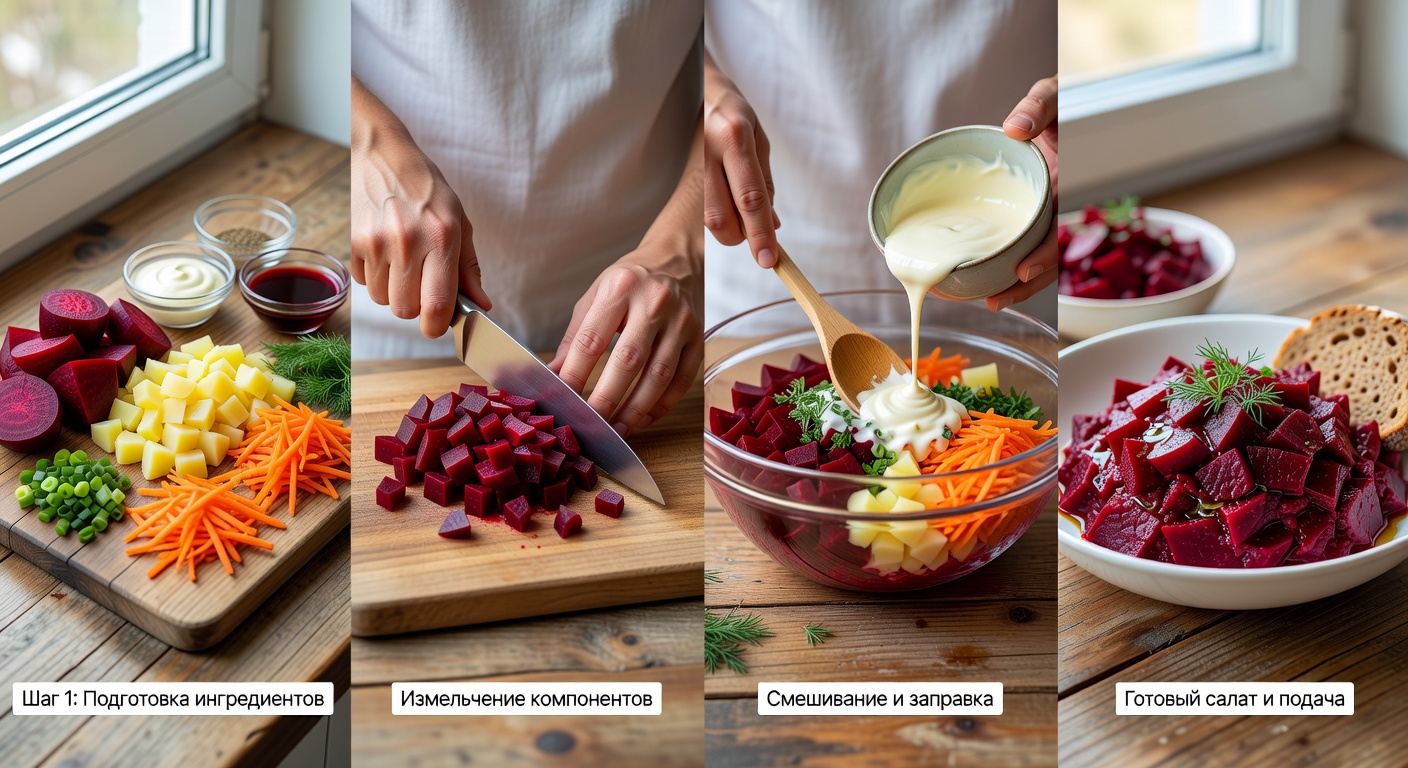 Процесс приготовления Свекольный салат