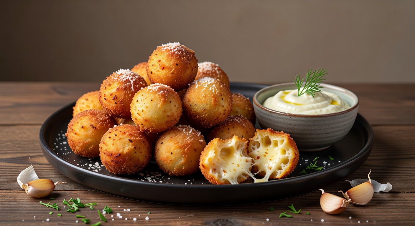 Сырные шарики с чесноком