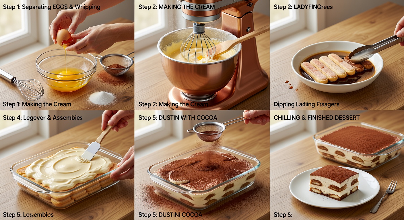 Процесс приготовления Тирамису