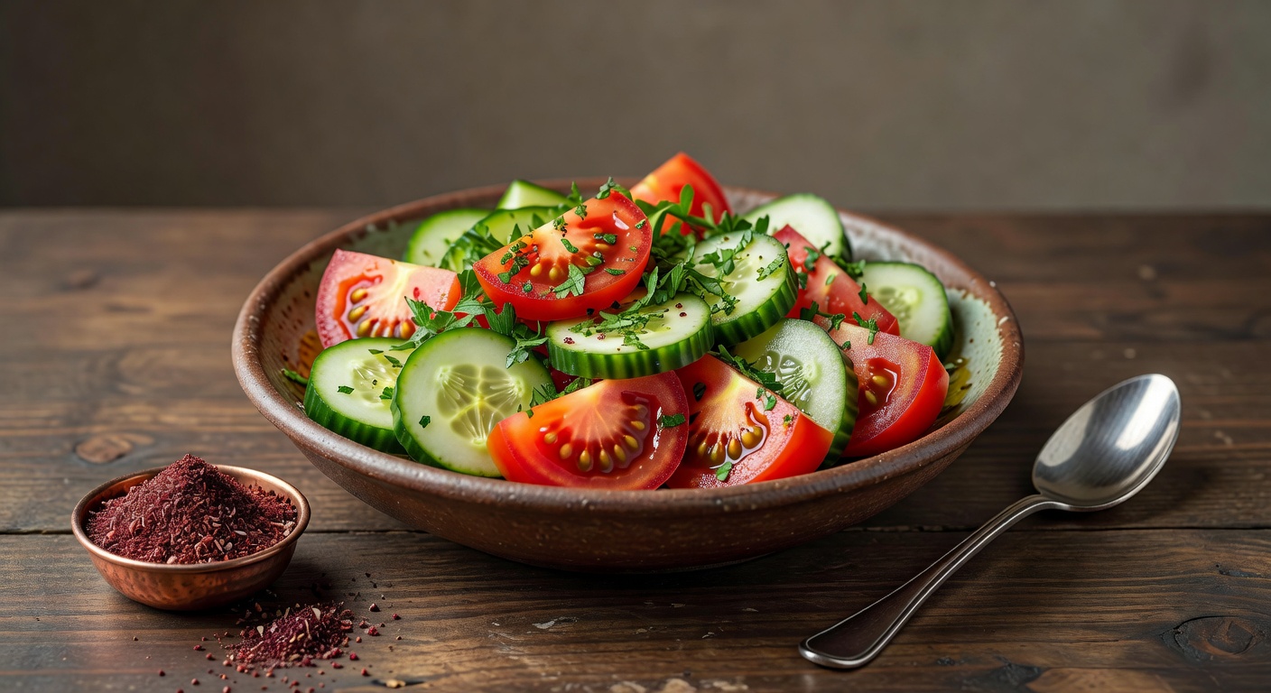Турецкий салат из помидоров и огурцов (Domates Salatası)
