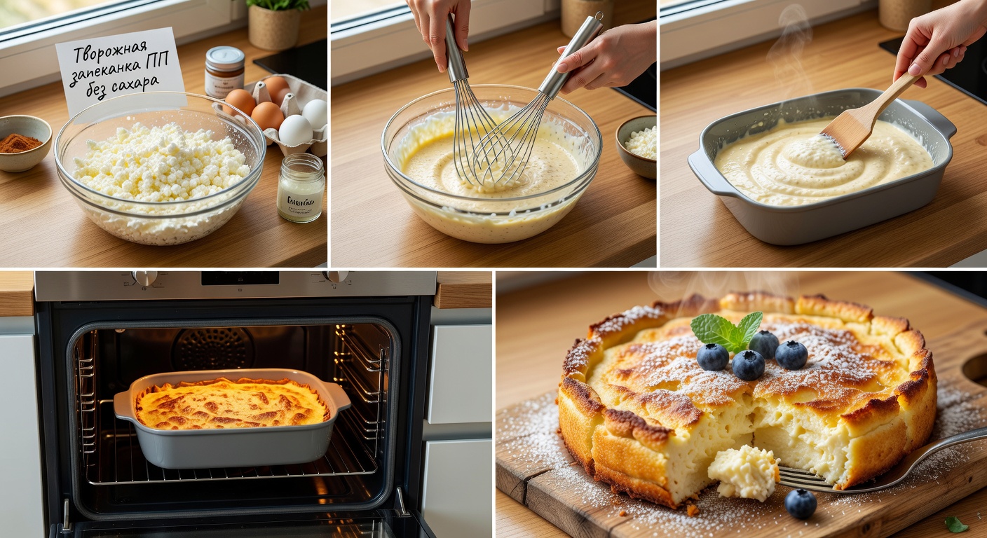 Процесс приготовления Творожная запеканка ПП без сахара