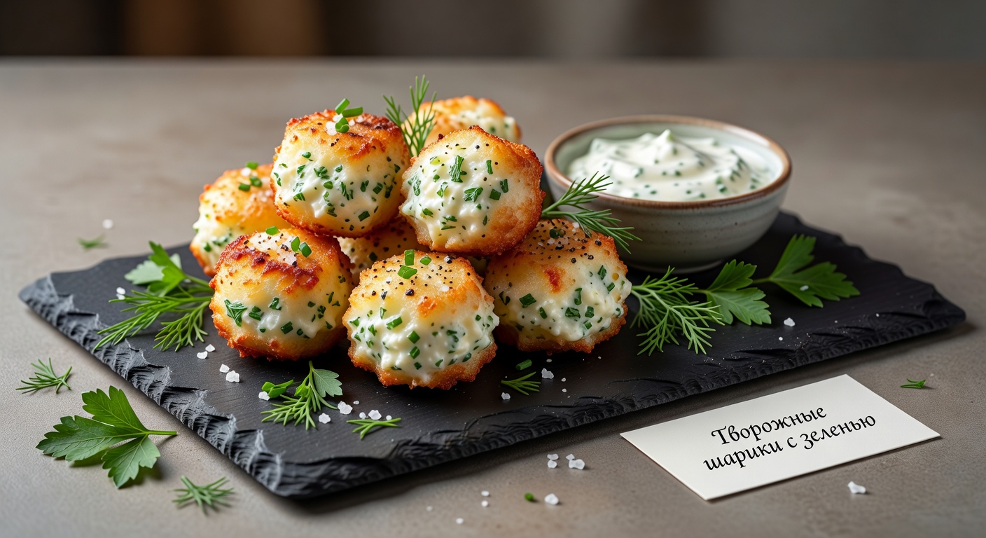 Творожные шарики с зеленью