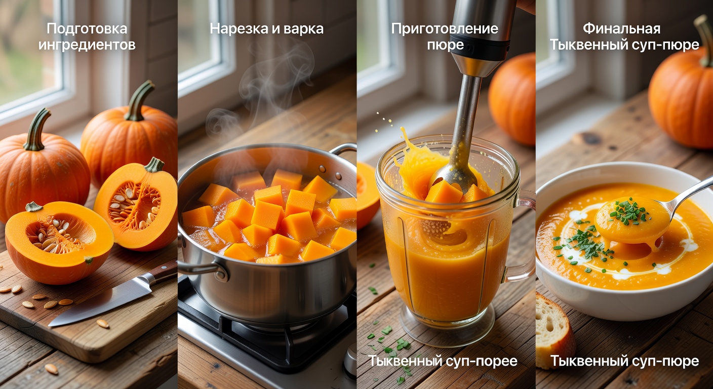 Процесс приготовления Тыквенный суп-пюре