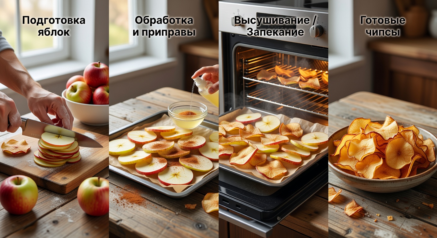 Процесс приготовления Яблочные чипсы