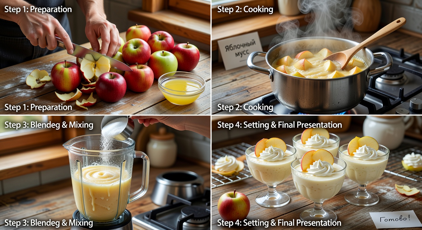Процесс приготовления Яблочный мусс
