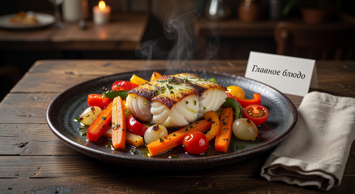 Запеченная треска с овощами рецепт