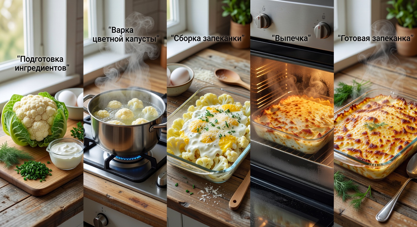 Процесс приготовления Запеканка из цветной капусты