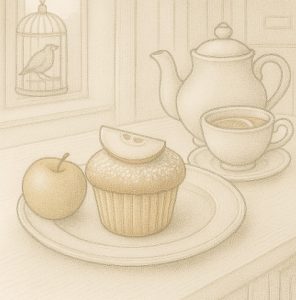 Кекс с яблоком и ванилью