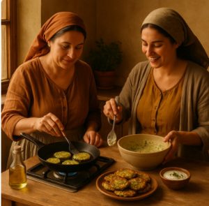 Mücver — Турция — кабачковые оладьи с йогуртом