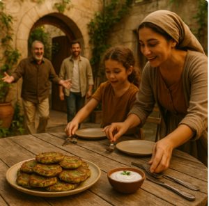 Mücver — Турция — кабачковые оладьи с йогуртом