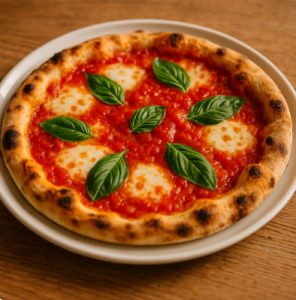 Pizza Margherita — итальянская пицца с томатами и базиликом
