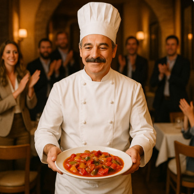 Peperonata — сладкий перец, тушённый с луком и томатами