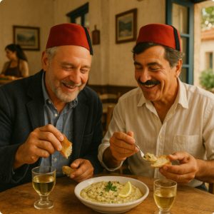 Melitzanosalata — греческое пюре из баклажанов с лимоном