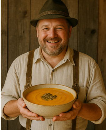 Kürbissuppe — Германия — суп из тыквы Выберите аа для диетического питания при ХПН, подагре и преддиабете.