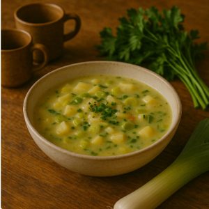 Суп из картофеля и лука-порея — согревающий рецепт при ХПН и подагре