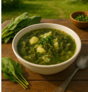 Щавелево-капустный суп с белком при ХПН, подагре и преддиабете