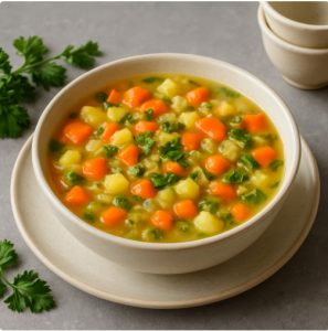 Gemüsesuppe — швейцарский овощной суп с сельдереем и морковью