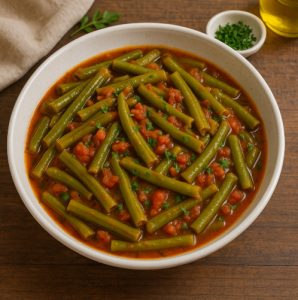Fasolakia ladera — Греция — фасоль, тушёная в оливковом масле с томатами