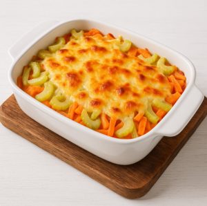 Запеканка из сельдерея и моркови под сыром