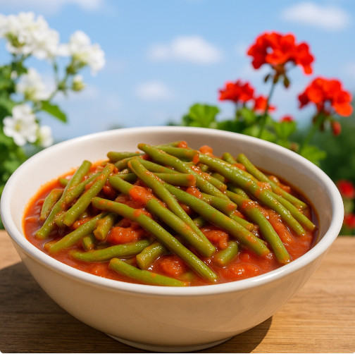 Fagiolini al pomodoro — Италия — зелёная фасоль в томатном соусе