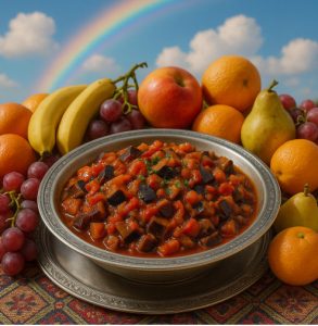 Caponata — Италия — тушёные баклажаны с помидорами и уксусом