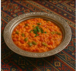 Менемен: турецкая яичница с помидорами и перцем