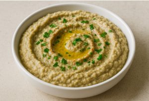 Baba ghanoush — Ливан — пюре из запечённых баклажанов