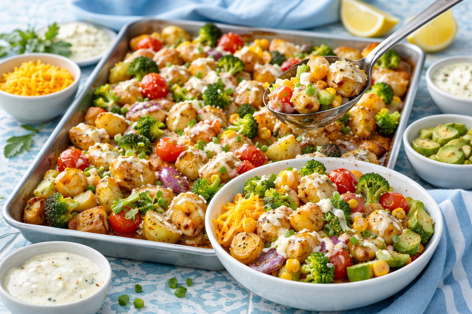 Студенческий микс (запеченный картофель с овощами и белком)