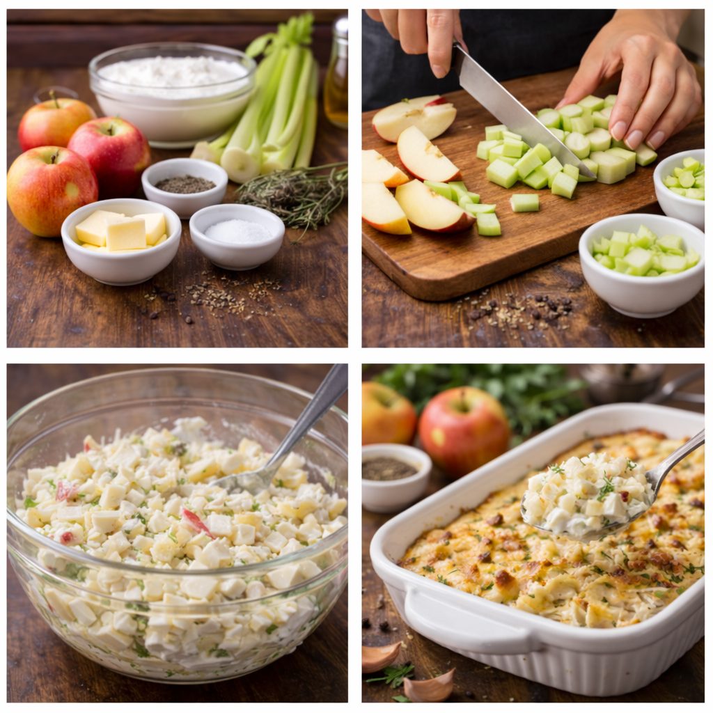 Запеканка из яблок и сельдерея в сметане: Осенний десерт (№1)
