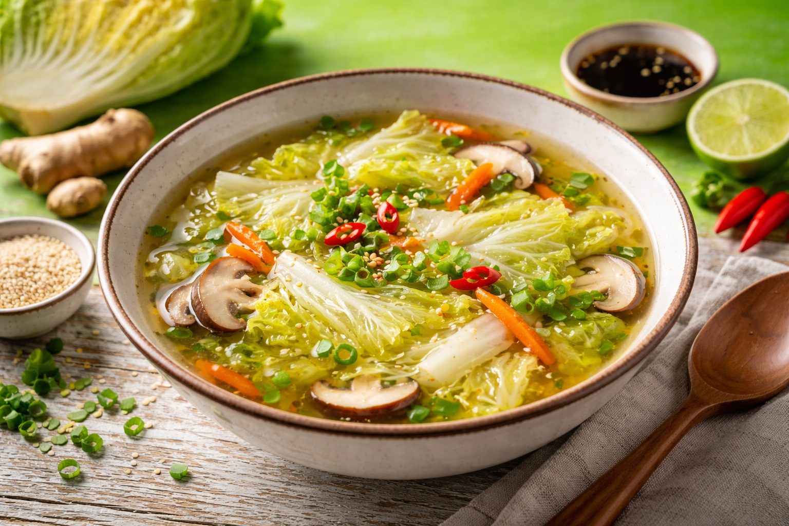 Canh cải bẹ xanh — Вьетнамский суп с китайской капустой