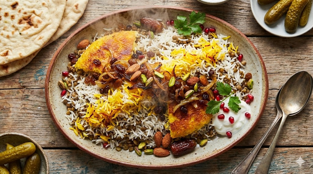 Adas polo — персидский рис с чечевицей