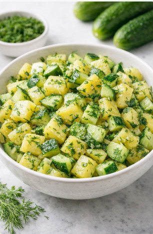 Салат картофель и огурцы