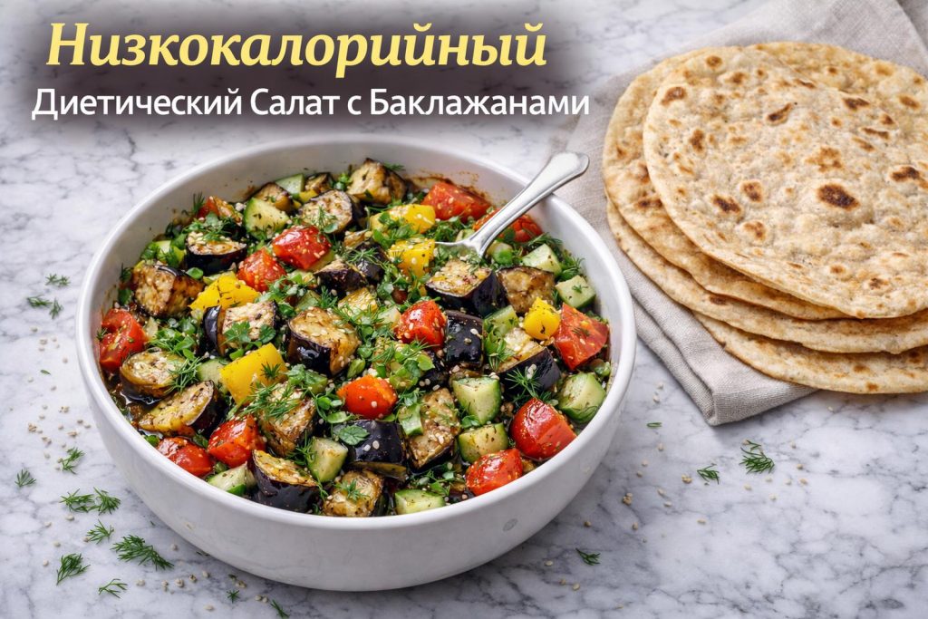 Салат с баклажанами, адаптированный при ограничениях в питании