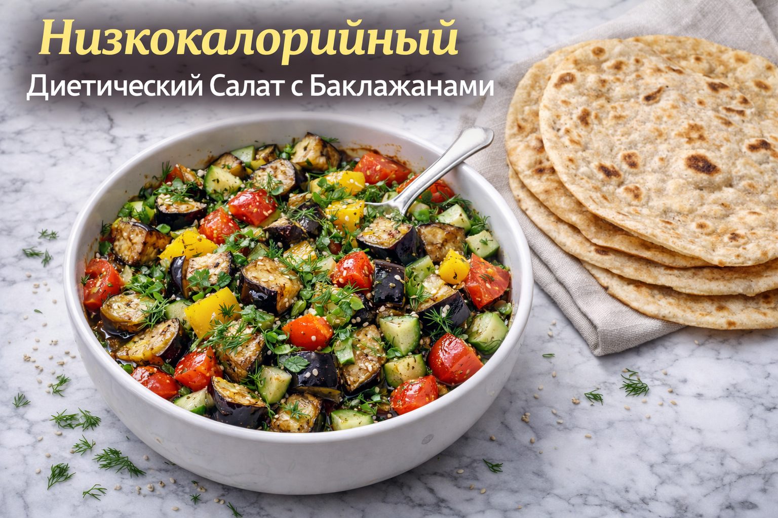 Салат с баклажанами, адаптированный при ограничениях в питании