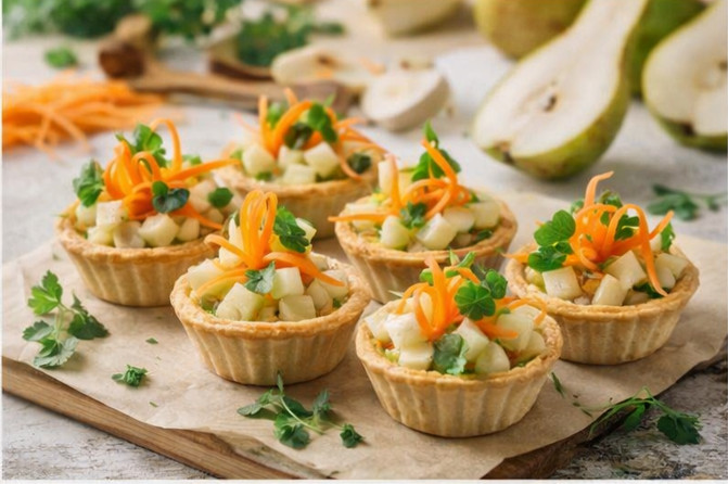 Тарталетки с грушей и морковью 4 грушевых зауски