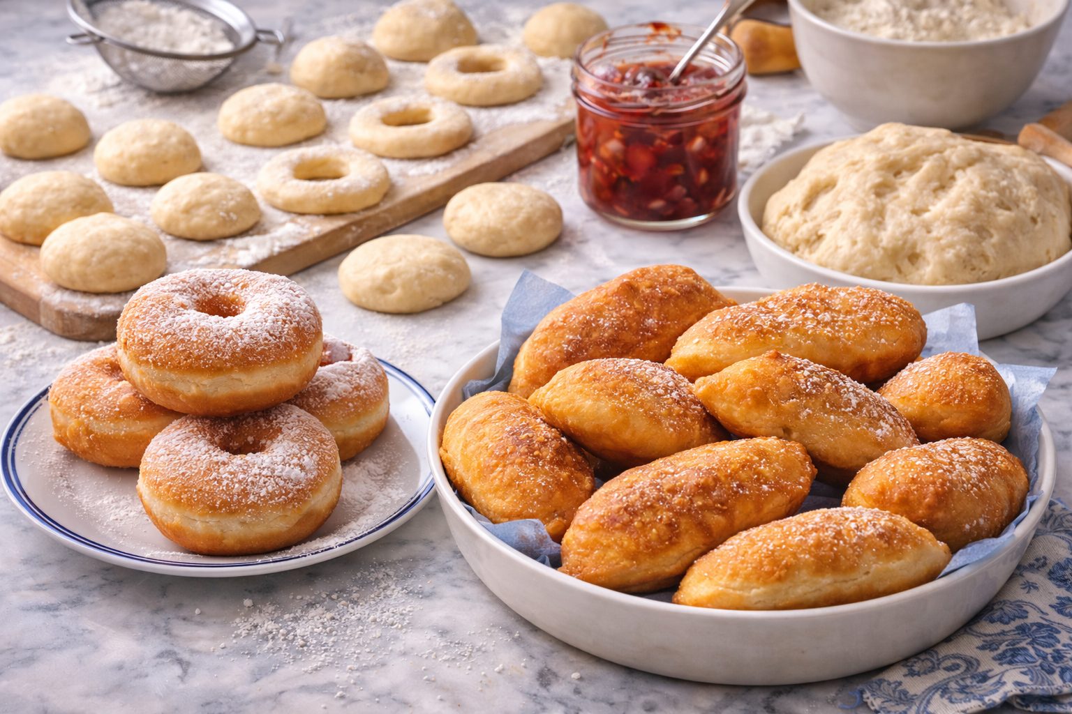 Универсальное тесто для пончиков и пирожков на кефире