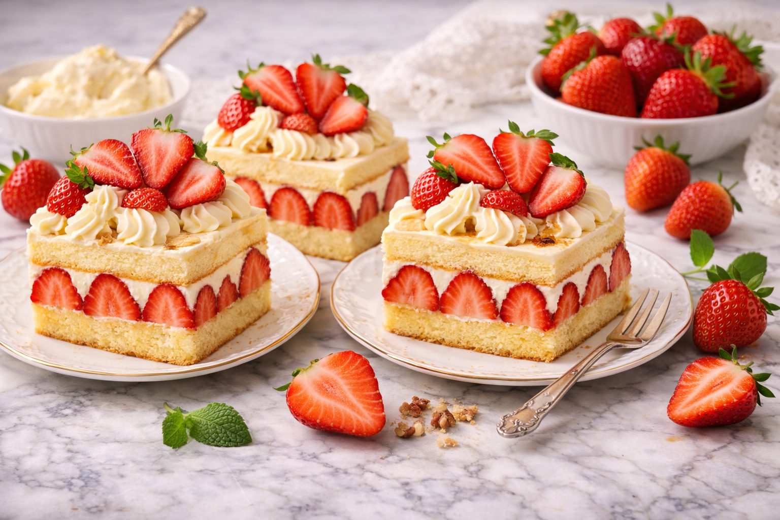 Пирожные с клубникой