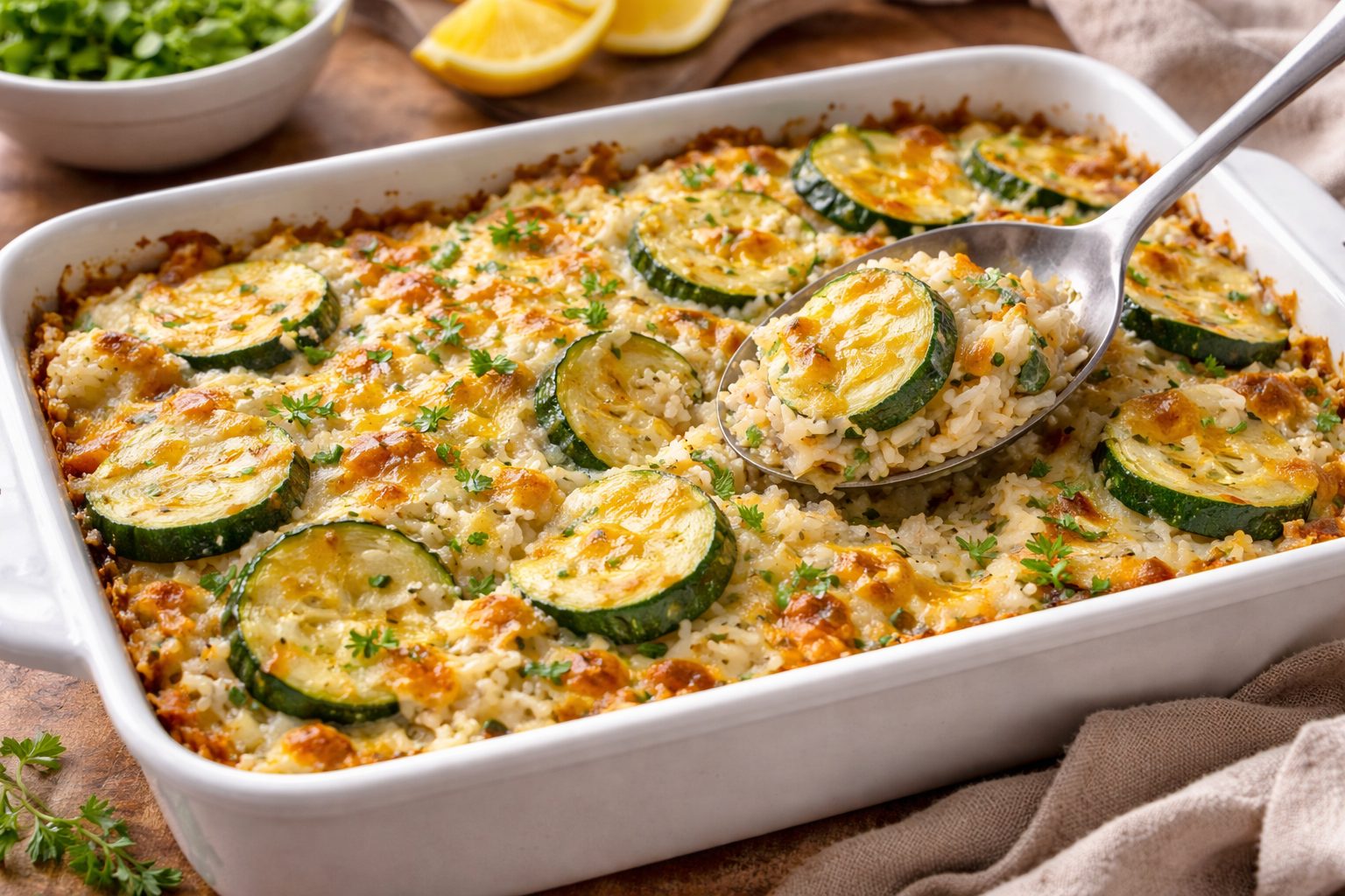 Кабачково-рисовая запеканка - 