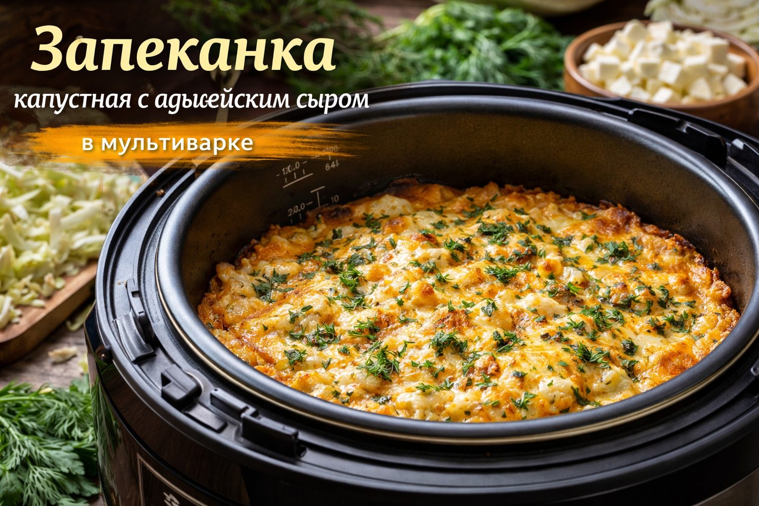 Запеканка капустная с адыгейским сыром (в мультиварке)