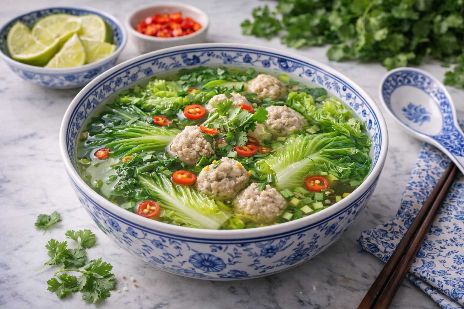 вьетнамский суп с китайской капустой