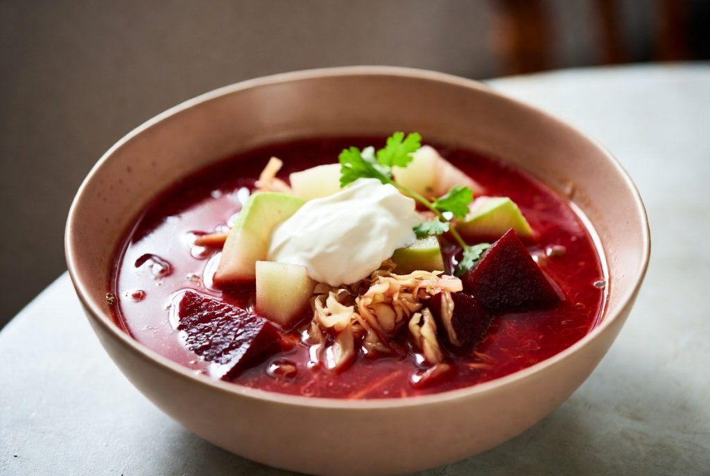 Адаптированный борщ с дайконом вместо картошки за 40 минут