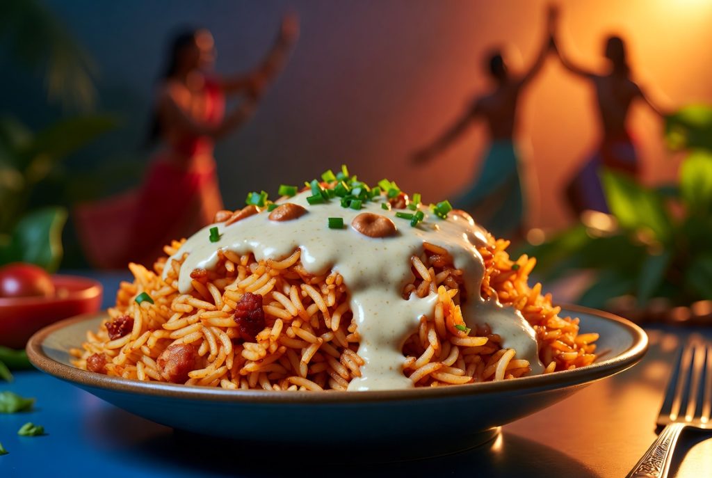 Индийский рис с кокосовым соусом — вариант для гостей