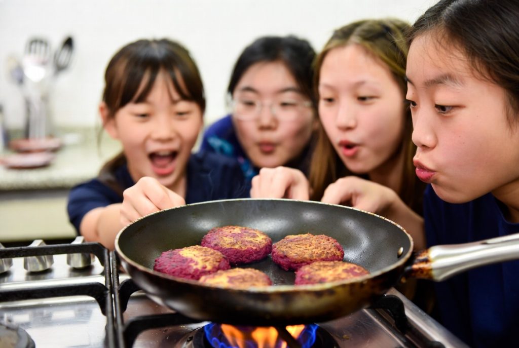 Подача свекольных котлет с соусом